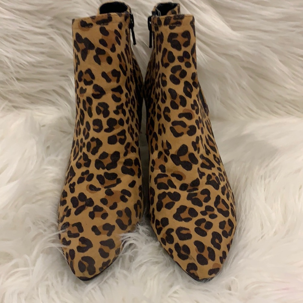 Leopard ankle booties